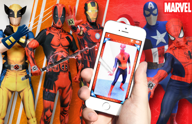 Les costumes Marvel à réalité augmentée